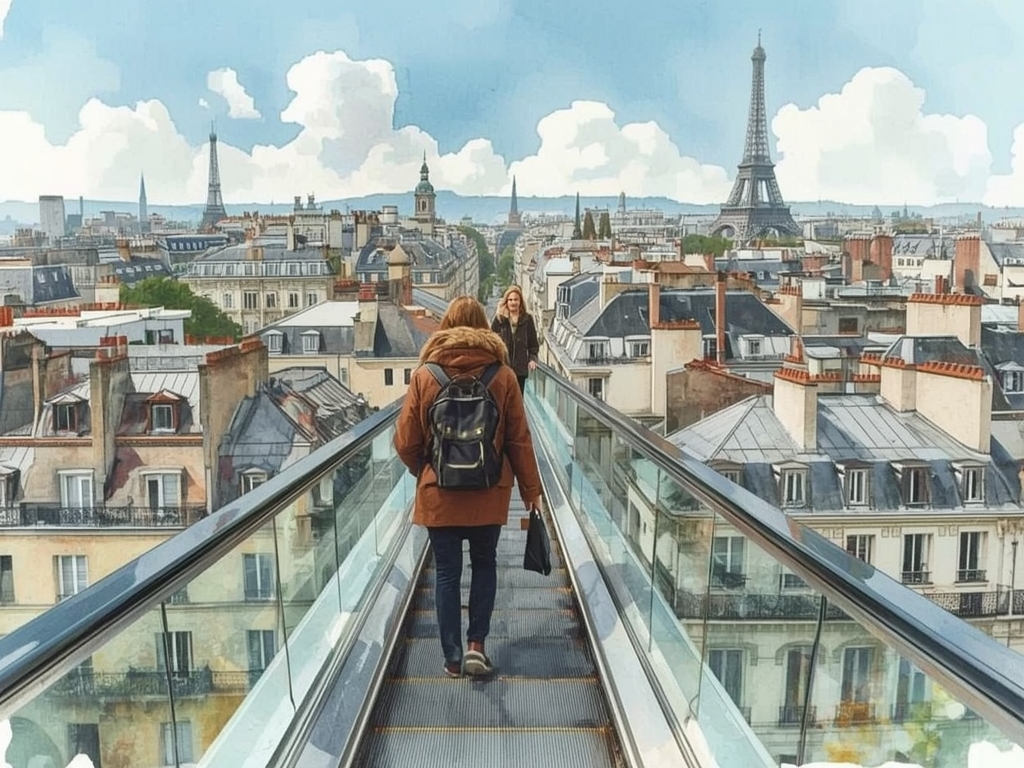 “The famous escalator is Paris’s easiest ‘moving balcony’ - a sightseeing ride disguised as transportation.”